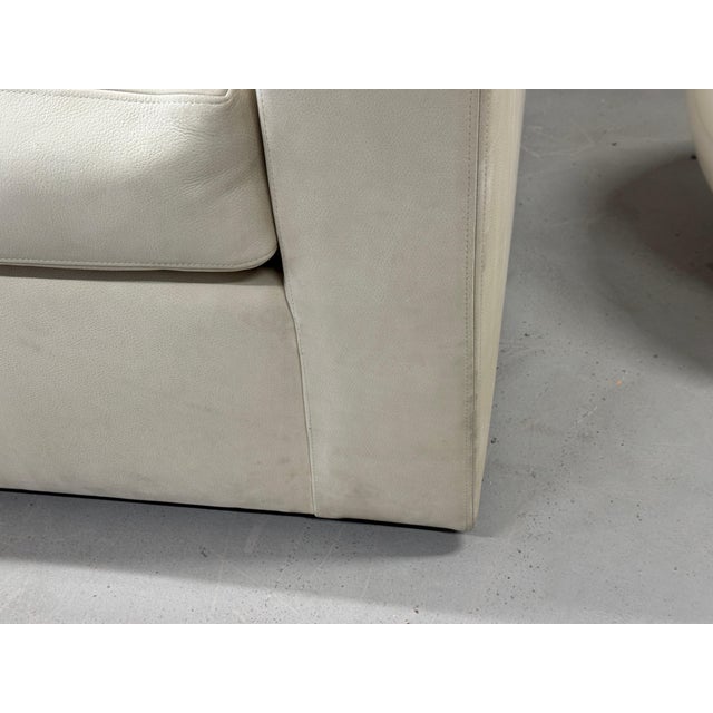 Sally Sirkin Lewis J Robert Scott Sofa in Beautiful Nubuck Leather Suede For Sale - Image 16 of 16