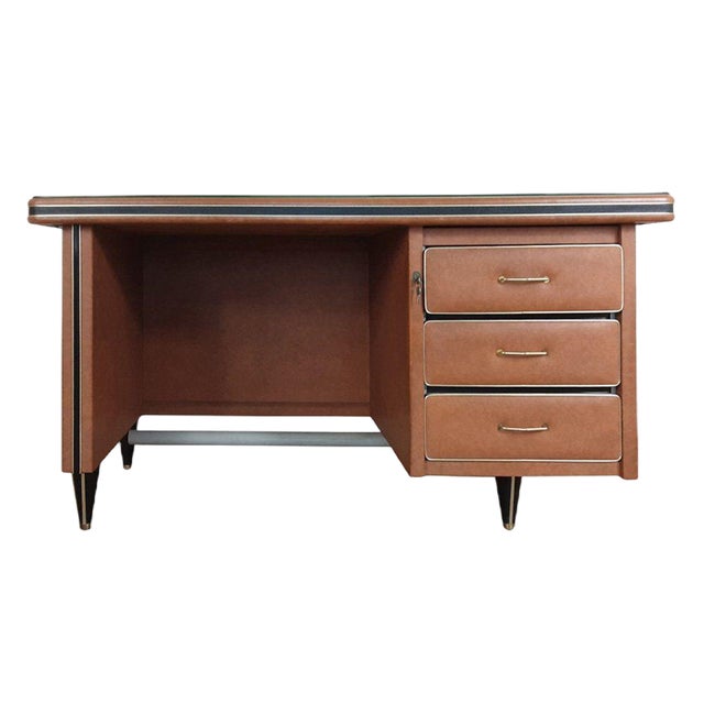 Mid-Century Italian Parchment Desk, 1970 For Sale