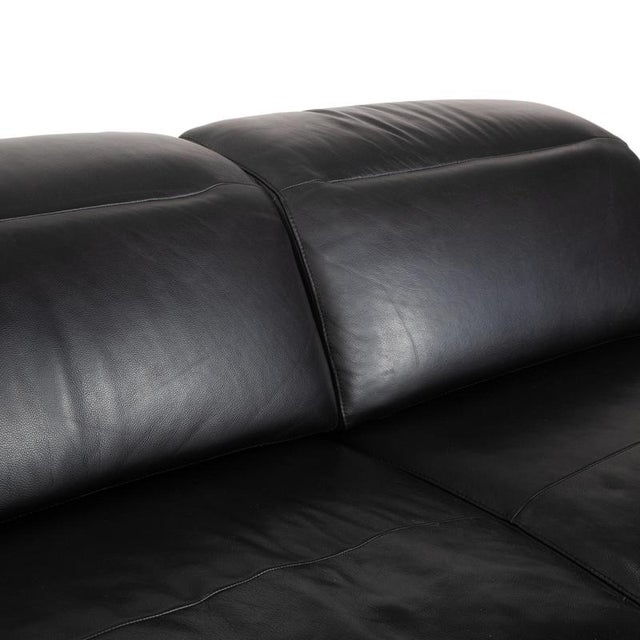 Zurich 2-Seater Sofa and Ottoman Black Leather from BoConcept, Set of 2 For Sale - Image 13 of 18
