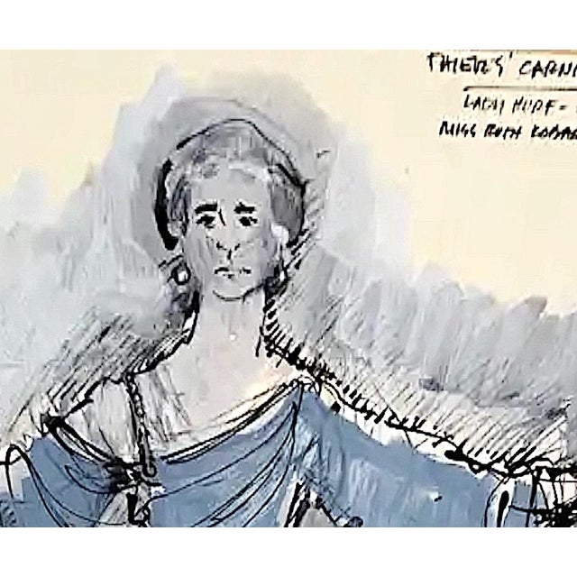 Illustration Original American Conservatory Theater “Thieves Carnival” Costume Illustration by Lewis Brown (1928-2011) For Sale - Image 3 of 10