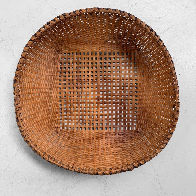 Vintage Japanese Bamboo Basket, 1970s For Sale - Image 6 of 12