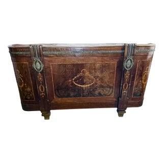 Double Bed with Inlays and Decorations in Worked Brass from Liberty For Sale