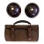 Antique British Woods Lawn Bowls With Canvas and Leather Bowling Case For Sale