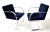 1970s Mies Van Der Rohe for Knoll Stainless Steel Brno Chairs Blue Velvet 1977, Pair For Sale - Image 5 of 13