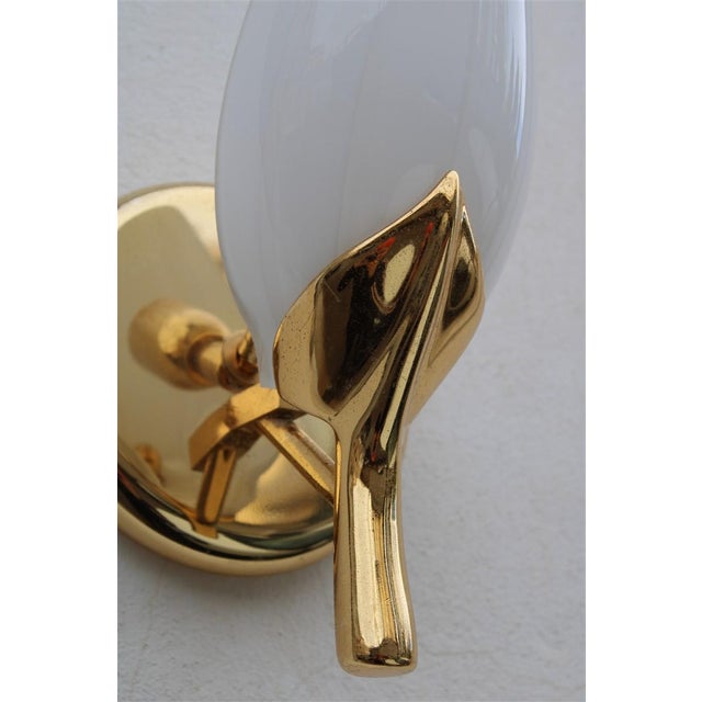 Foglia Wall Lamp in Murano Glass, Brass Structure, and 24KT Gold Leaf from Franco Luce, 1970s For Sale - Image 3 of 13