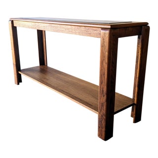 Mid 20th Century Mid-Century Modern Walnut Console Table With Lower Shelf For Sale
