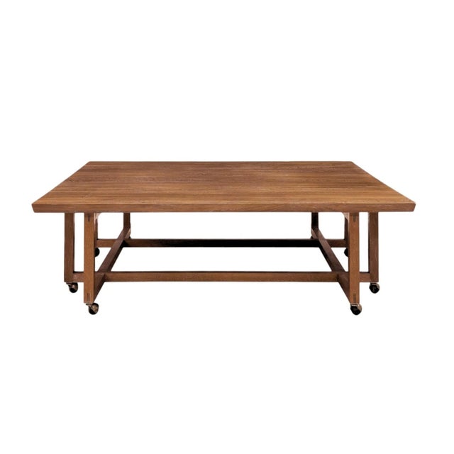 Late 20th Century Handcrafted Custom Quarter-Sawn Oak Coffee Table by Robert Johnson Furniture For Sale - Image 4 of 7