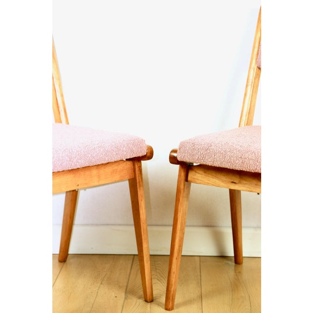 Pink Vintage Pink Bouclé Chairs, 1975, Set of 6 For Sale - Image 8 of 18