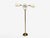 1970s 1970s Swedish Modern, Three Light Floor Lamp, Reeded Brass, Fabric, Sweden For Sale - Image 5 of 13