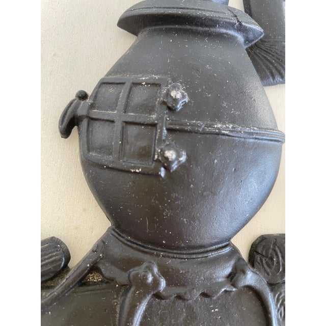 Metal Vintage Sexton Old Stove With Logs Kitchen Wall Art Plaque For Sale - Image 7 of 10