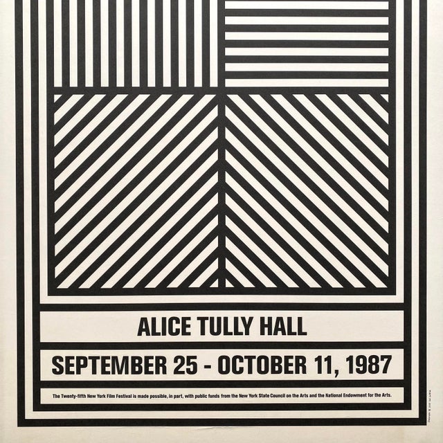 Sol LeWitt Vintage 1987 Modernist Silkscreen Print Framed Extra Large Twenty-Fifth New York Film Festival Poster For Sale - Image 10 of 18