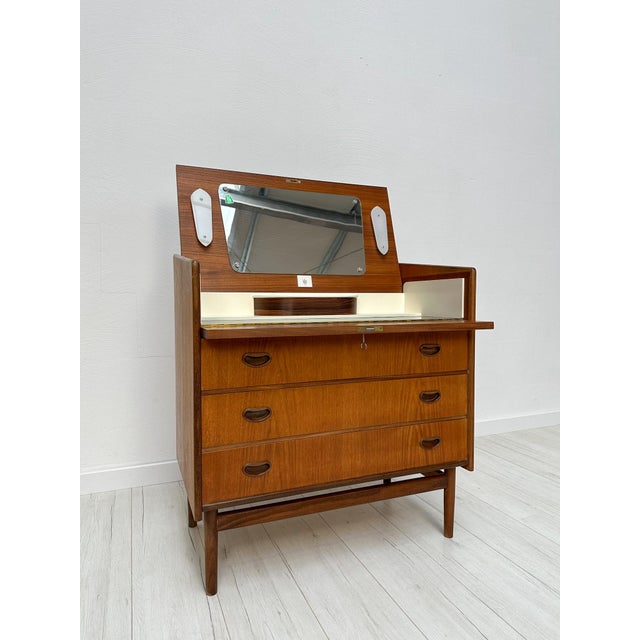 Wood Vintage Danish Teak Vanity Chest of Drawers, 1960s For Sale - Image 7 of 14