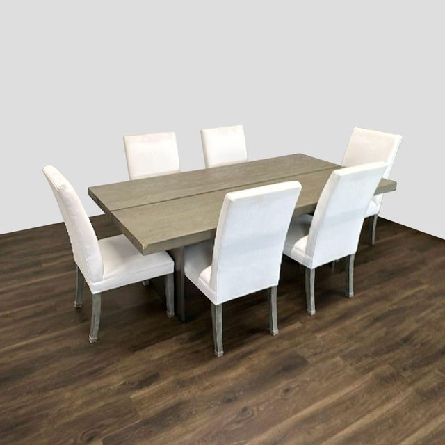 Upgrade your dining area with this elegant Restoration Hardware dining set. Includes a sturdy rectangular wood table with...