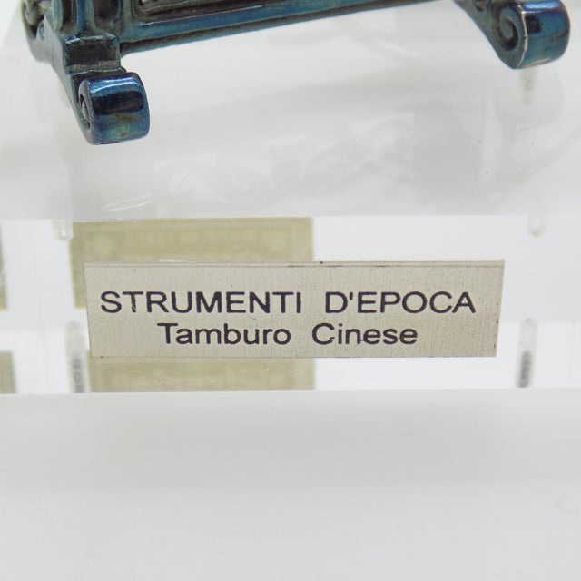 Vintage Italian Silver 800 Chinese Ritual Bell on Stand by Etruria, Florence 1980s For Sale - Image 11 of 12