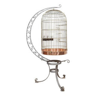 Substantial Brass Bird Cage, 1890s For Sale