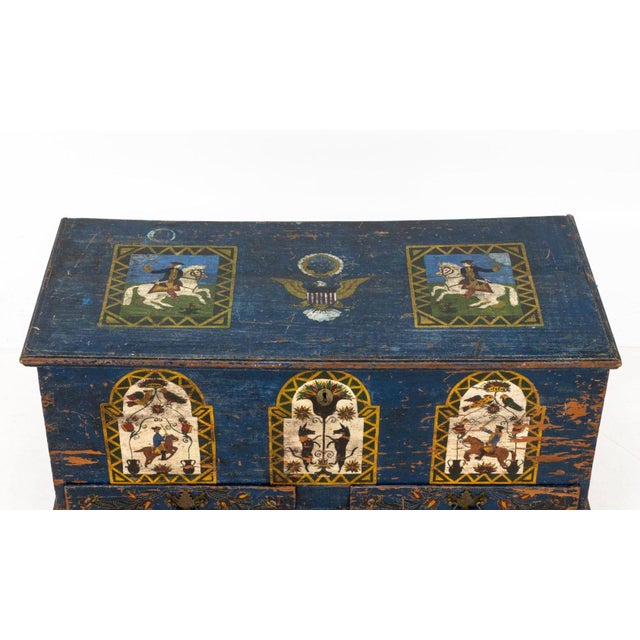 American American Polychromed Wood Blanket Chest, Ca. 1800 For Sale - Image 3 of 11