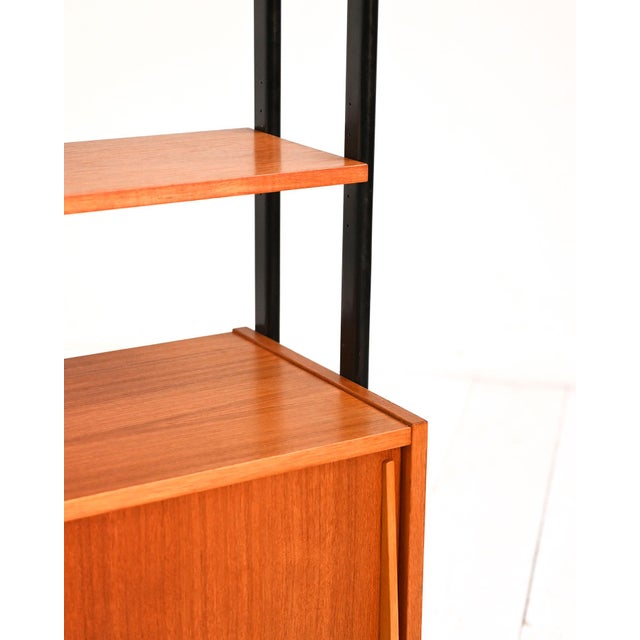 Scandinavian Double Teak Bookcase with Black Uprights, 1960s For Sale - Image 15 of 17