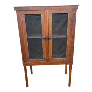 Antique Antique Arts & Crafts Mission Oak Wood Pie Safe Cupboard on Legs