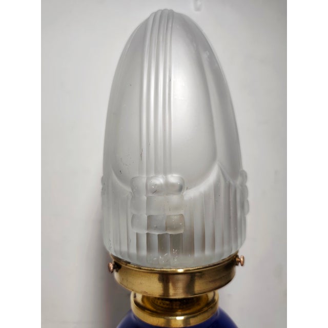 1940s Vintage Spanish Glass Table Lamp, 1940s For Sale - Image 5 of 12