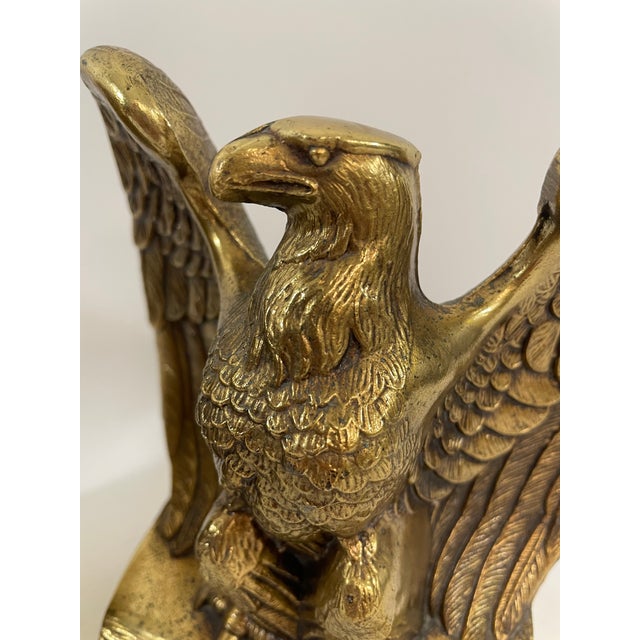 Mid 20th Century Brass Federal Style Eagle Bookends - A Pair For Sale - Image 12 of 18