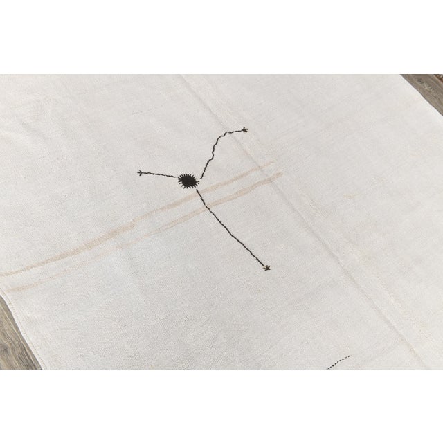 Vintage Handmade Hemp Kilim Rug For Sale - Image 4 of 12