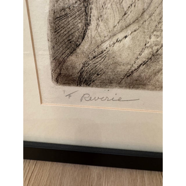 Irving Amen 1960s Irving Amen "Reverie" Original Signed Etching - Rare Trial Proof For Sale - Image 4 of 8