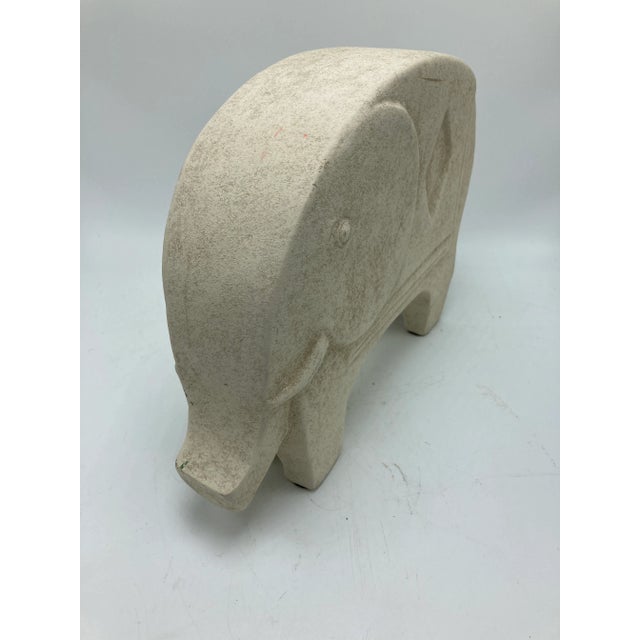 Mid-Century Modern Midcentury Modern Textured Plaster Elephant Sculpture For Sale - Image 3 of 7