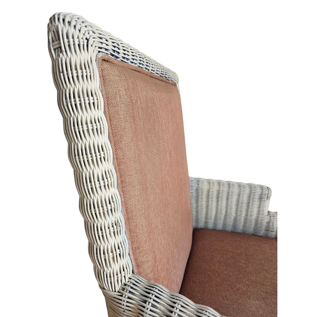 Ivory 1990s McGuire Organic Modern Woven Bamboo Rattan and Hardwood Pair of Lounge Chairs For Sale - Image 8 of 11