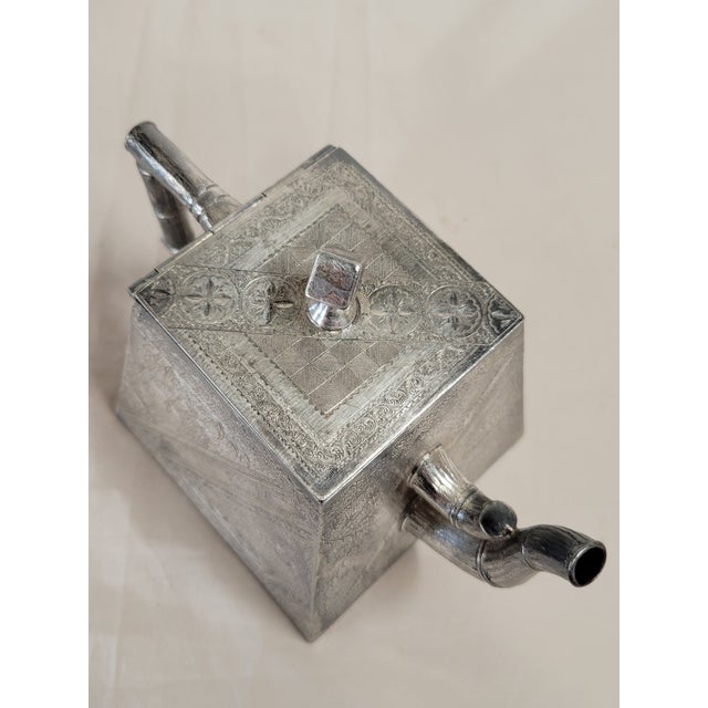Silver Antique James W. Tufts Boston Engraved Silverplate Aesthetic Movement Tea Set For Sale - Image 8 of 14