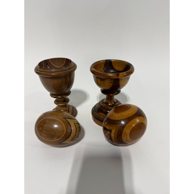 English English Treenware Darning Eggs With Stands, C. 1900 & Later For Sale - Image 3 of 9
