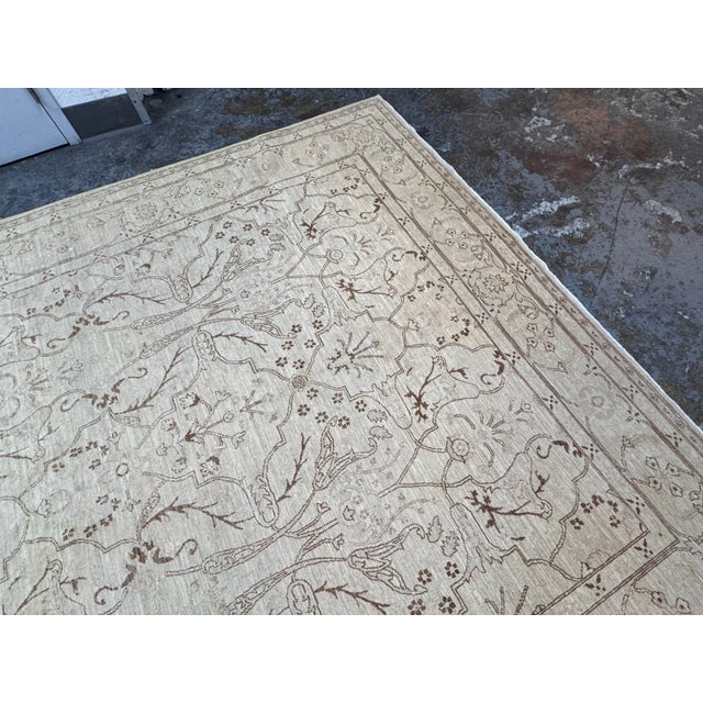 8ft × 9ft 9in Gallery Ephesus Oushak Area Rug in Taupe Tones For Sale - Image 10 of 12