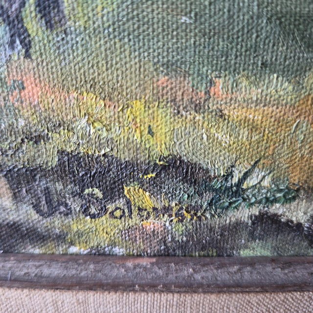 VTG Desert Framed Landscape Painting Signed Original Saguero Cacti 10 X 14 Horse For Sale - Image 12 of 16