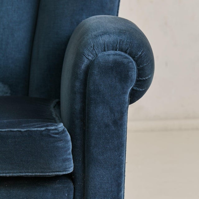 Blue Danish Lounge Chair with Original Upholstery + Fringe, 1960s - 2 Available For Sale - Image 8 of 11