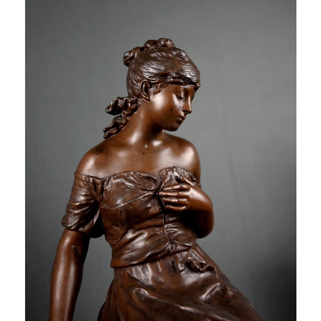 Early 20th Century Marble and Spelter Fireplace Mantel Set by A. Moreau, Set of 3 For Sale - Image 15 of 18