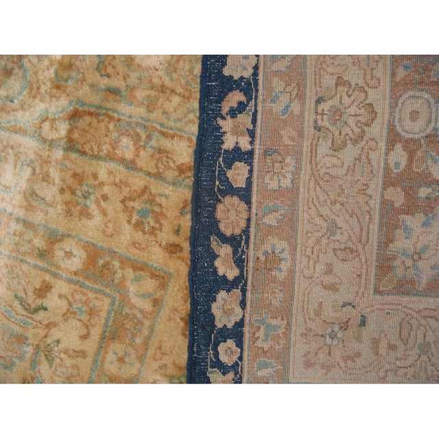Navy Blue 1930s Navy Blue Background Antique Oversized Ardabil Design Kerman Rug For Sale - Image 8 of 8