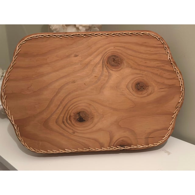 1980s Vintage Nautical Hand Painted Wicker Tray For Sale - Image 5 of 7