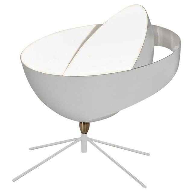 Metal Mid-Century Modern White Saturn Table Lamp from Serge Mouille For Sale - Image 7 of 7