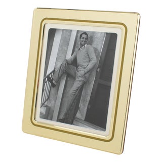 Umberto Mascagni Shiny Gilt Aluminum Picture Frame, Italy 1970s For Sale