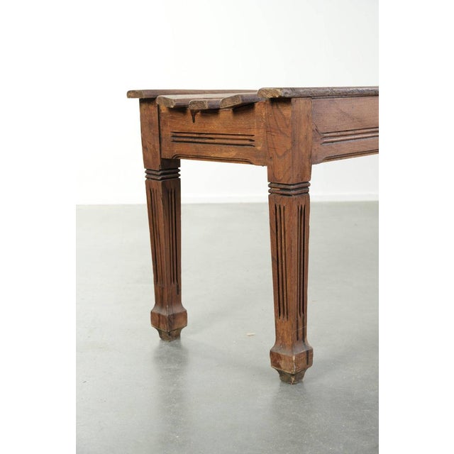 Antique French Oak Hall Bench, 1800s For Sale - Image 11 of 13