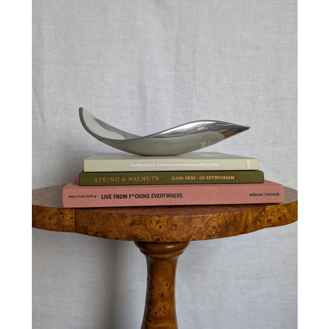 Vintage Brushed Chrome Metal Catch All, 1980s For Sale - Image 12 of 12
