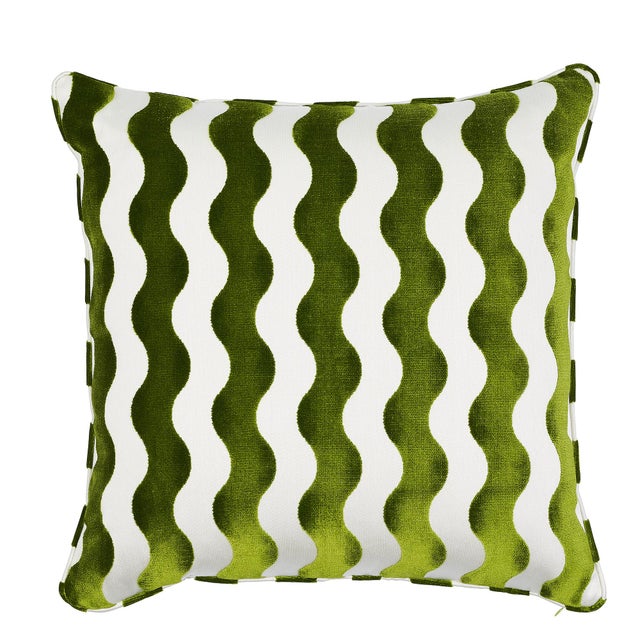 Schumacher Schumacher X Miles Redd the Wave Lettuce Pillow For Sale - Image 4 of 4