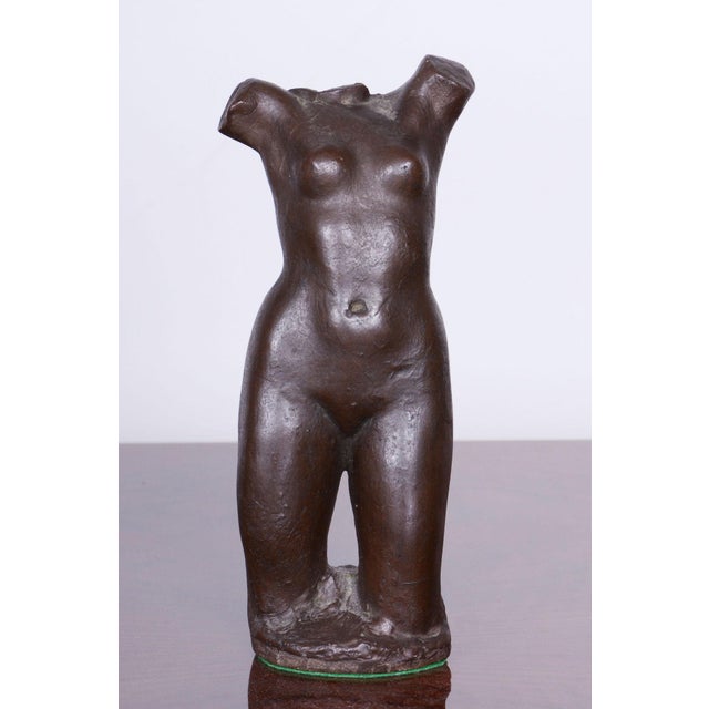 Ceramic Art Deco Nude Torso Statue in Ceramic, 1940s For Sale - Image 7 of 8