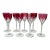 Early 20th Century Set of 8 Baccarat Harcourt Genova Ruby Crystal Glasses For Sale