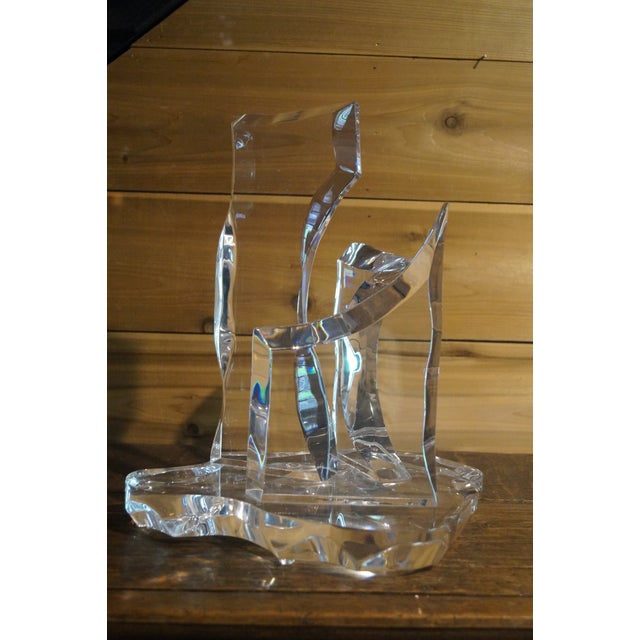 A beautiful abstract, modernist sculpture by LUCITE artist Eric Bauer. This piece is signed on the base and is in very...
