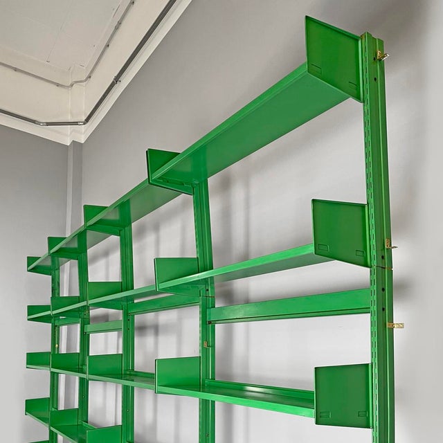 Italian Modern Green Metal Bookcase, 1970s, Set of 4 For Sale - Image 6 of 18