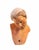 Head of man realized in polychrome ceramic with glass eyes. Neaples, 18th Century.