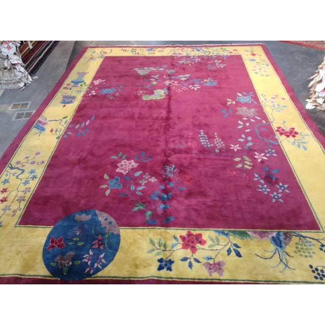 Art Deco 1920's Antique Art Deco Chinese Rug For Sale - Image 3 of 11