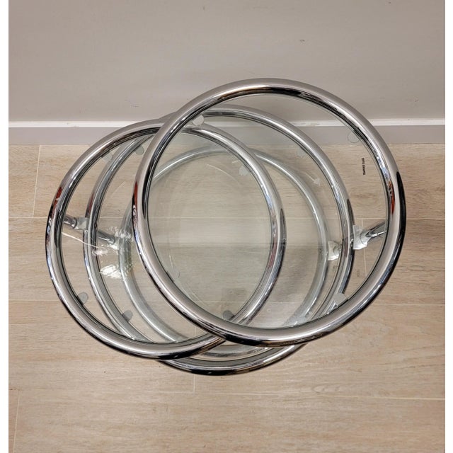 Tubular Chrome Metal Swivel Coffee Table by Milo Baughman For Sale - Image 16 of 18