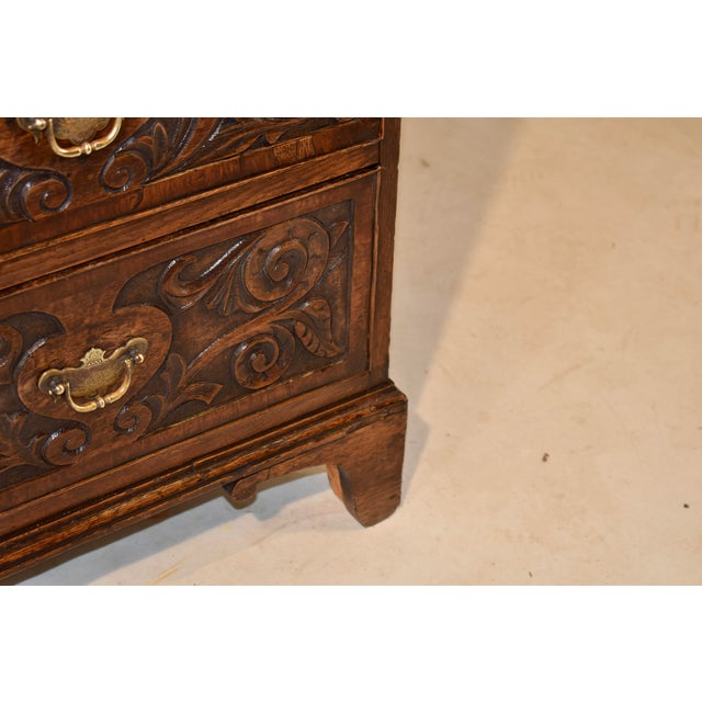 Late 18th Century English Oak Carved Chest of Drawers For Sale - Image 9 of 14