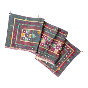 Vintage Indian Toran Embroidered Textile With Mirrors